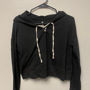Black Cropped Hoodie